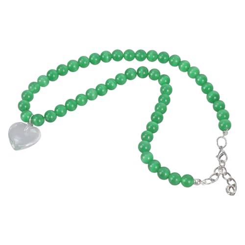 Xuancai Elegante Halskette mit Katzenaugen-Herz-Design für moderne Frauen, einzigartige Stile und anmutige Freizeitkleidung, stilvolle Outfits, Schmuck für besondere Anlässe von Xuancai