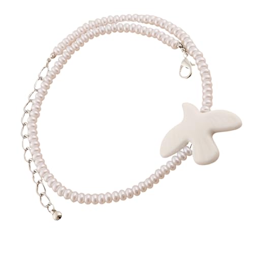 Xuancai Elegante weiße Friedenstauben-Halskette, symbolisiert Liebe und Hoffnung, stilvolle Tropfen-Ohrringe, geeignet für Frauen und Mädchen von Xuancai
