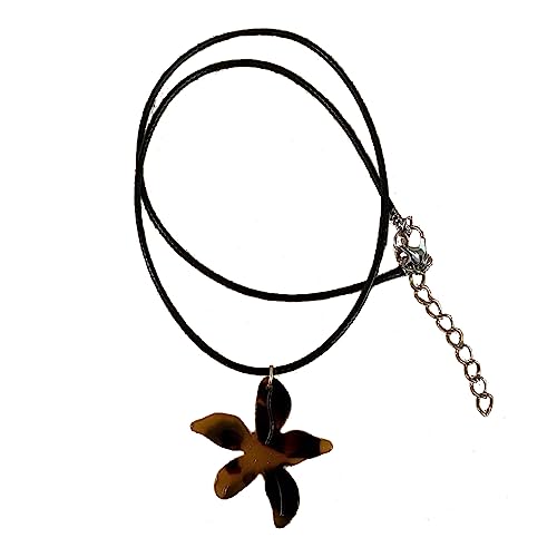 Xuancai Halskette mit einfachem Ahornblatt-Anhänger, koreanisch, verstellbar, Punk-Leder, Schlüsselbeinkette für Damen, Schmuck, Geschenk, Damen-Halskette von Xuancai