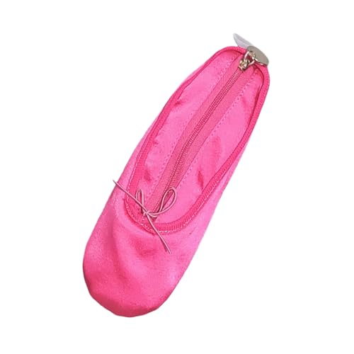 Xuancai Handgefertigte Ballettschuh-Form, Bleistiftbeutel, Stoffstruktur, geeignet für Schule oder Büro, mit gestickten Details, rosarot Xuancai Handgefertigte Ballettschuh-Form, Bleistiftbeutel, Stoffstruktur, geeignet für Schule oder Büro, mit gestickten Details, rosarot von Xuancai