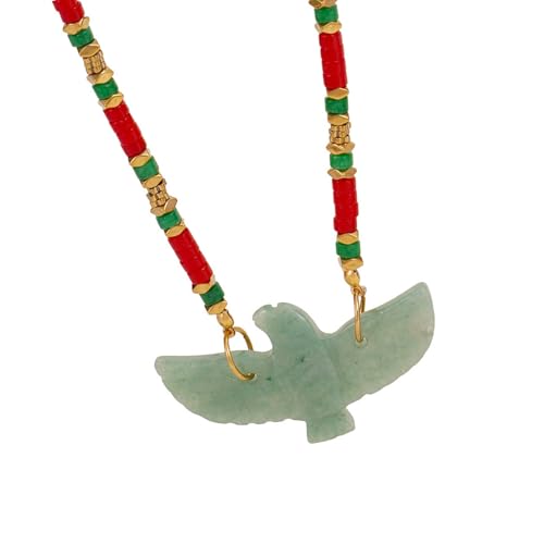 Xuancai Handgefertigte Perlen-Halskette, Naturstein-Halskette, Vogel-Anhänger, modischer Halsschmuck, Geschenk für Enthusiasten, Einheitsgröße, Wie beschrieben, Wie beschrieben von Xuancai