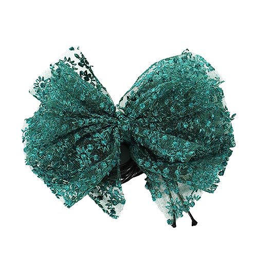 Xuancai Stilvolle Stoff-Blumen-Choker-Halskette für Damen, Spitze, Schleife, Schlüsselbeinkette, lange Schnürkette, modisches Statement-Blumen-Choker-Halsketten für Frauen, Einheitsgröße, Wie von Xuancai