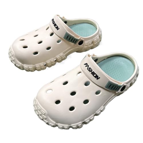 Clogs Herren Kinder Pantoletten Sommer Hausschuhe Clogs & Pantoletten für Damen Strand Sandalen Unisex Gartenschuhe mit Fußbett aus Weichem (Beige 1,45) von Xuanke