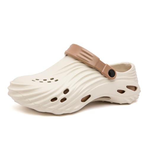 Clogs Herren Kinder Pantoletten Sommer Hausschuhe Clogs & Pantoletten für Damen Strand Sandalen Unisex Gartenschuhe mit Fußbett aus Weichem (Braun 3,35) von Xuanke