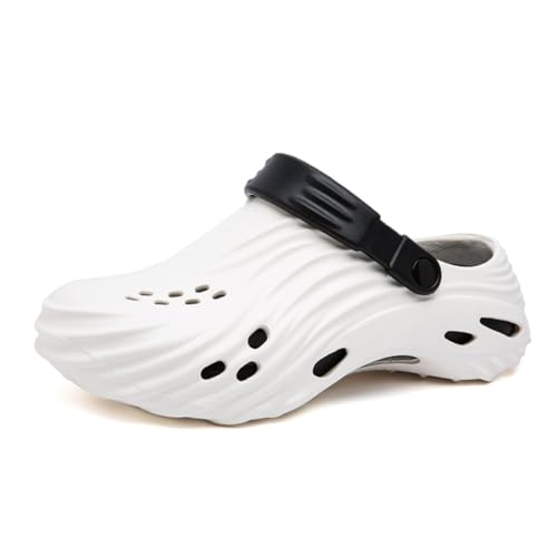 Clogs Herren Kinder Pantoletten Sommer Hausschuhe Clogs & Pantoletten für Damen Strand Sandalen Unisex Gartenschuhe mit Fußbett aus Weichem (Weiß 3,37) von Xuanke