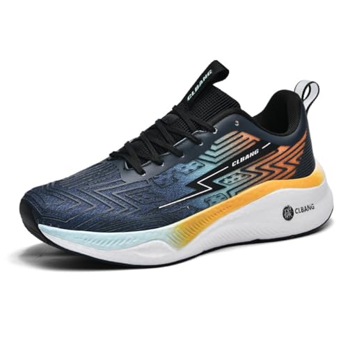 Laufschuhe Herren Damen Turnschuhe Sneaker Running Fashion Leichtgewichts Atmungsaktiv Walking Schuhe Outdoor Fitness Jogging Bequeme Sportsschuh Tennis35-45 (Schwarz,45) von Xuanke