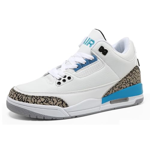 Sneaker Herren Damen Retro Skateboardschuhe Laufschuhe Turnschuhe mit Luftpolster Walkingschuhe Studenten Anti-Rutsch leichter Jungen Mädchen Basketballschuhe modisch Sportschuhe (Blau Weiß 1,41) von Xuanke