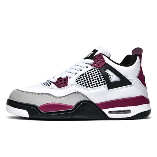 Sneaker Herren Damen Retro Skateboardschuhe Laufschuhe Turnschuhe mit Luftpolster Walkingschuhe Studenten Anti-Rutsch leichter Jungen Mädchen Basketballschuhe modisch Sportschuhe (Burgunderrot,41) von Xuanke