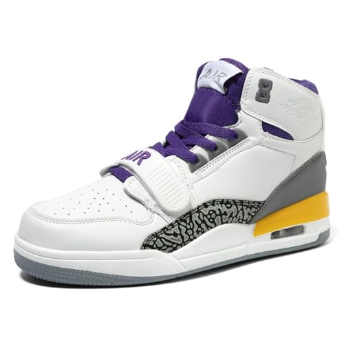 Sneaker Herren Damen Retro Skateboardschuhe Laufschuhe Turnschuhe mit Luftpolster Walkingschuhe Studenten Anti-Rutsch leichter Jungen Mädchen Basketballschuhe modisch Sportschuhe (Lila Gold 4,38) von Xuanke