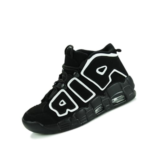 Sneaker Herren Damen Retro Skateboardschuhe Laufschuhe Turnschuhe mit Luftpolster Walkingschuhe Studenten Anti-Rutsch leichter Jungen Mädchen Basketballschuhe modisch Sportschuhe (Schwarz 2,44) von Xuanke