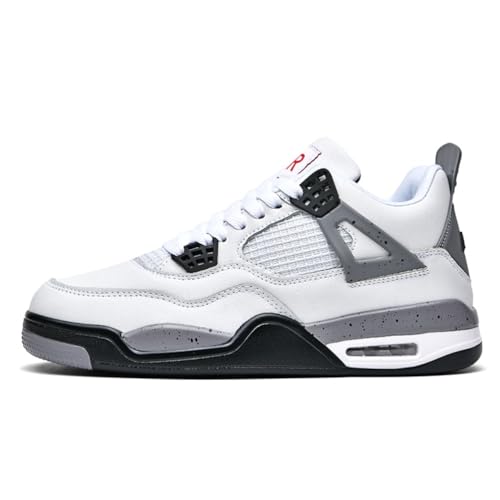 Sneaker Herren Damen Retro Skateboardschuhe Laufschuhe Turnschuhe mit Luftpolster Walkingschuhe Studenten Anti-Rutsch leichter Jungen Mädchen Basketballschuhe modisch Sportschuhe (Weiß Grau,36) von Xuanke