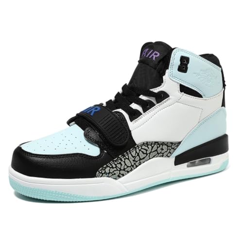 Sneaker Herren Damen Retro Skateboardschuhe Laufschuhe Turnschuhe mit Luftpolster Walkingschuhe Studenten Anti-Rutsch leichter Jungen Mädchen Basketballschuhe modisch Sportschuhe (Weiß Grün 4,42) von Xuanke