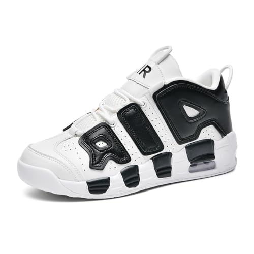 Sneaker Herren Damen Retro Skateboardschuhe Laufschuhe Turnschuhe mit Luftpolster Walkingschuhe Studenten Anti-Rutsch leichter Jungen Mädchen Basketballschuhe modisch Sportschuhe (Weiß Schwarz 3,41) von Xuanke