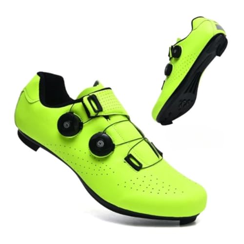 Xuanke Fahrradschuhe Herren Damen Roadbike SPD SPD-SL Drehknopf Radsportschuhe Kompatibel Mit Look MTB Delta Lock Pedal Mountainbike Schuhe (Grün-SPD,43) von Xuanke