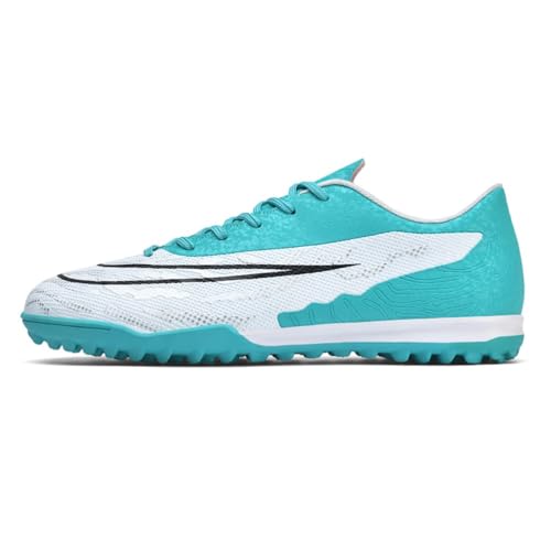 Xuanke Fußballschuhe Herren Kunstrasen Fussballschuhe Professionelle Kinder Athletics Low Top Spike Indoor Outdoor Microfaser Cleats AG TF (Grün TF,41) von Xuanke
