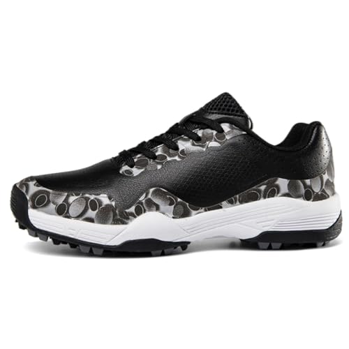 Xuanke Golfschuhe Herren Damen Golf Trainingsschuhe Wasserdicht Atmungsaktive Turnschuhe Spikes Bequeme Sportschuhe36-46EU (Schwarz,42) von Xuanke