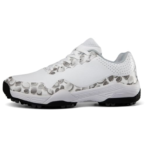 Xuanke Golfschuhe Herren Damen Golf Trainingsschuhe Wasserdicht Atmungsaktive Turnschuhe Spikes Bequeme Sportschuhe36-46EU (Weiß,38) von Xuanke