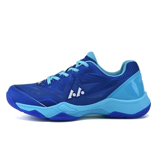 Xuanke Handballschuhe Herren Atmungsaktiv rutschfest Turnschuhe Damen Squashschuhe Leichte Wettkampf Trainingsschuhe (Blau,44) von Xuanke