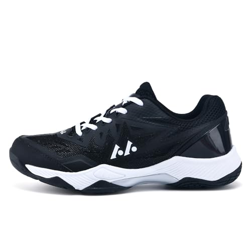 Xuanke Handballschuhe Herren Atmungsaktiv rutschfest Turnschuhe Damen Squashschuhe Leichte Wettkampf Trainingsschuhe (Schwarz,45) von Xuanke