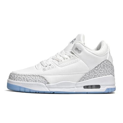 Xuanke Sneaker Herren Retro Skateboardschuhe Laufschuhe Turnschuhe mit Luftpolster Walkingschuhe Studenten Anti-Rutsch Leichter Jungen Mädchen Basketballschuhe modisch Sportschuhe (Weiß 1,38) von Xuanke