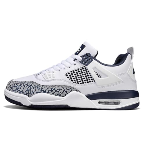 Xuanke Sneaker Herren Retro Skateboardschuhe Laufschuhe Turnschuhe mit Luftpolster Walkingschuhe Studenten Anti-Rutsch Leichter Jungen Mädchen Basketballschuhe modisch Sportschuhe (Weiß Blau,38) von Xuanke