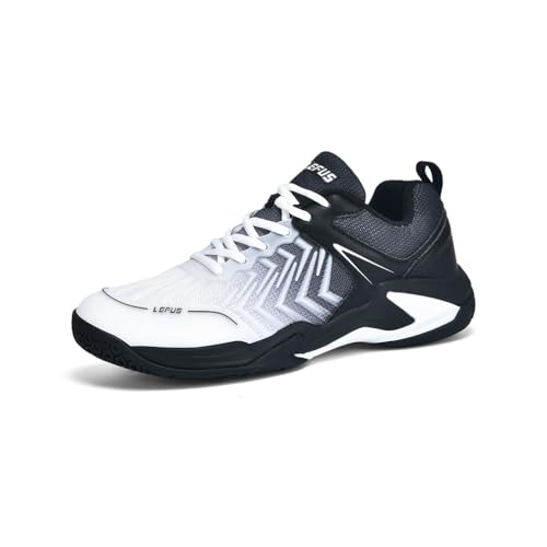 Xuanke Tennisschuhe Halle Herren Atmungsaktiv rutschfest Sportschuhe Damen Badminton Schuhe sandplatz Trainerschuhe (Weiß Schwarz, Erwachsene, 40, Numerisch, EU Schuhgrößensystem, Breit) von Xuanke