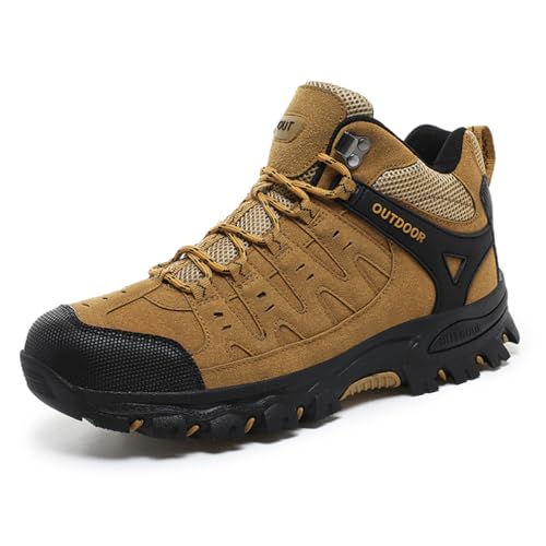 Xuanke Wanderschuhe Herren Wasserdicht Leicht Trekkingschuhe rutschfeste Stiefeletten Bergschuhe Outdoor Atmungsaktiv Sneaker für Camping Hiking Angeln Gr.38-47 (Braun1,45) von Xuanke