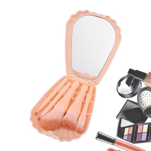 -Make-up-Pinsel, Kosmetikpinsel-Set - Mit Spiegeletui, kleines Pinselset - Conchoidal Make-up für Teenager-Mädchen, Make-up-Set, kleines Pinsel-Set, 5 Stück, für Foundation, Xuanshengjia von Xuanshengjia