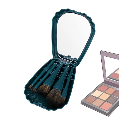 Reise-Make-up-Pinsel-Set, Make-up-Pinsel,Pinselset mit Spiegel - Conchoidal Make-up für Teenager-Mädchen, Make-up-Set, kleines Pinsel-Set, 5 Stück, für Foundation, Rouge Xuanshengjia von Xuanshengjia