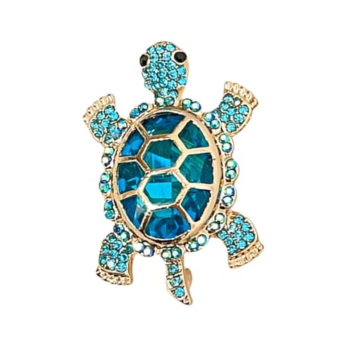 Aufwendige Schildkröten-Brosche mit Strasssteinen, angenehm zu tragen, schimmernde Kristallverzierung, Anstecknadel, Party-Accessoire, modisches Accessoire, Einheitsgröße, Wie beschrieben von Xuanxi
