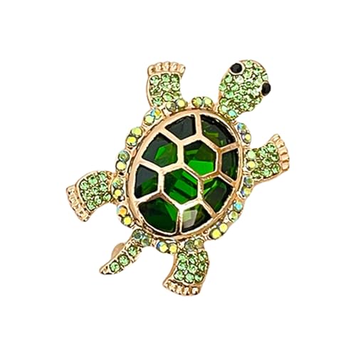 Aufwendige Schildkröten-Brosche mit Strasssteinen, angenehm zu tragen, schimmernde Kristallverzierung, Anstecknadel, Party-Accessoire, modisches Accessoire, Einheitsgröße, Wie beschrieben von Xuanxi