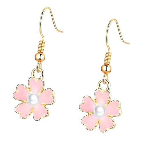 Kunstvolle emaillierte Blumen-Ohrstecker, Blumenform, baumelndes Ohr-Accessoire, stilvoller Schmuck für Partys, Veranstaltungen, eleganter Schmuck für formelle Anlässe, Einheitsgröße, Wie beschrieben von Xuanxi