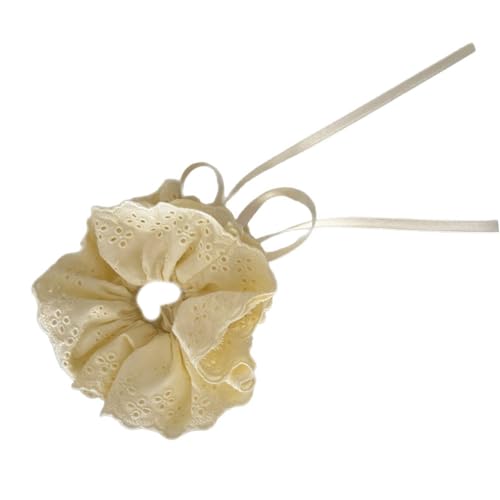 Modischer Haargummi mit Spitzenbesatz und Kordelzug für Damen, bequemer und eleganter Pferdeschwanzhalter für Mädchen für den täglichen Gebrauch von Xuanxi