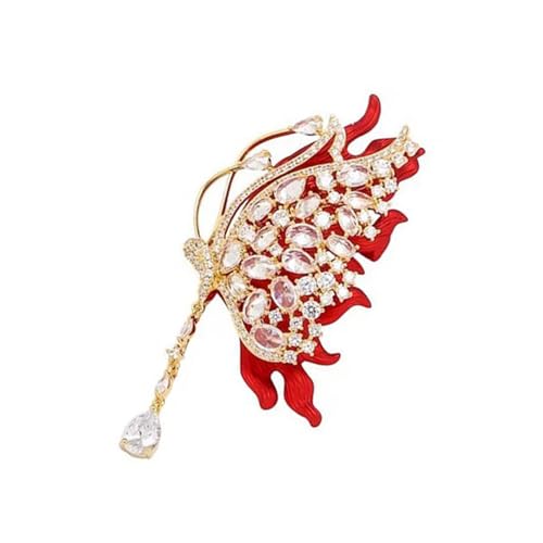 Schmetterlings-Verschlussnadel mit funkelnden Kristallen, Strasssteinen, Kleidung, Dekoration für lässige Outfits oder formelle Anlässe, vielseitige Retro-Damen-Brosche von Xuanxi