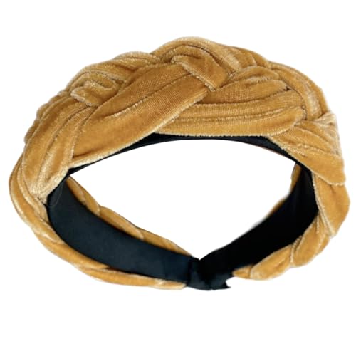 Stilvolle geflochtene Plüsch-Stirnbänder für Damen, elastisches Vintage-Haarband, modisches Haar-Accessoire für Hochzeiten und Abschlussbälle von Xuanxi