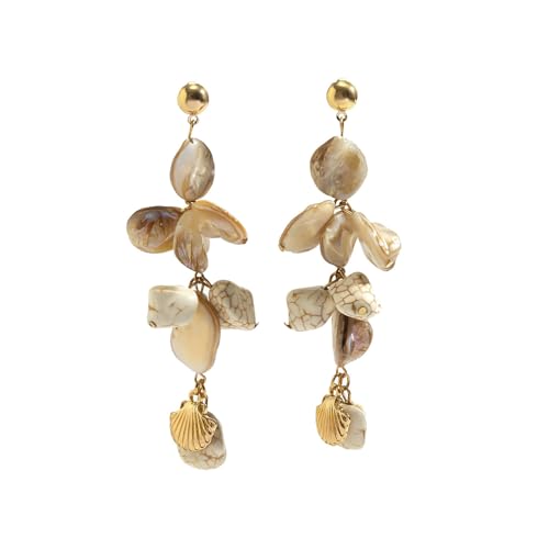 Xuanxi Eleganter Strand-Schmuck, Perlglanz-Muschel-Anhänger, Halskette, Ohrringe für Freizeitausflüge und Reisen, leichter Muschelanhänger, Einheitsgröße, Wie beschrieben, Wie beschrieben von Xuanxi