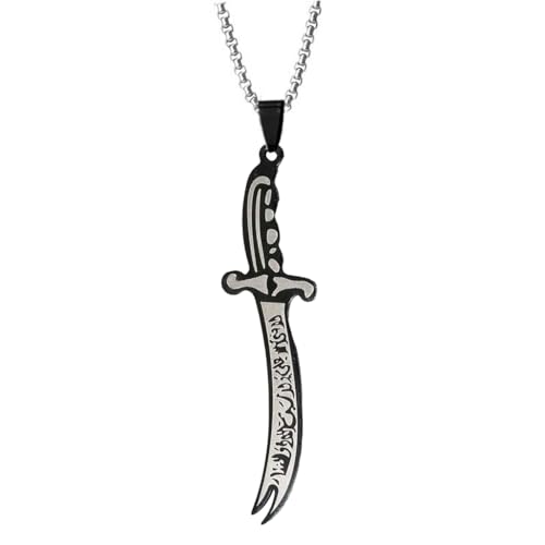 Xuanxi Halskette, elegante gebogene Messer-Halskette, arabisches Schwert, schicke, islamische Schlüsselbeinkette, arabisches Schlüsselbeinkette, Schmuck, Titanstahl von Xuanxi