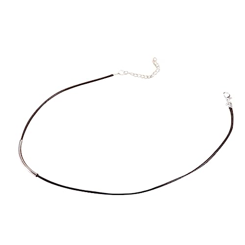Xuanxi Halsketten, schwarze Lederschnur, kurze Kette, Choker, einfache Metallrohr-Halskette, Schmuck, modische Schlüsselbein-Kette, Legierung und Lederseil von Xuanxi