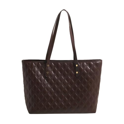 Xuanxi Handtasche mit großem Fassungsvermögen, einfarbig, gesteppt, PU-Leder, Schultertasche, lässig, Reisen, Einkaufen, Unterarmtasche, großes Fassungsvermögen, Unterarmtasche, braun, One Size Xuanxi Handtasche mit großem Fassungsvermögen, einfarbig, gesteppt, PU-Leder, Schultertasche, lässig, Reisen, Einkaufen, Unterarmtasche, großes Fassungsvermögen, Unterarmtasche, braun, One Size von Xuanxi