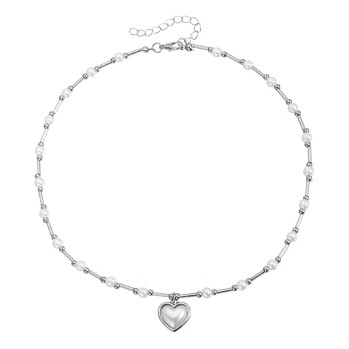 Xuanxi Moderne Halskette mit gemischten Charm-Perlen, verstellbare Kette, Schlüsselbein, Schmuck, süße und kantige Halskette, zierliche Liebesparty-Halskette, Einheitsgröße, Wie beschrieben, Wie von Xuanxi