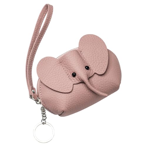 Xuanxi Stabile Geldbörse aus echtem Leder, Elefanten-Design, Kartenhalter, Reißverschluss, multifunktional, Elefanten-Münzgeldbörse, a, Einheitsgröße von Xuanxi