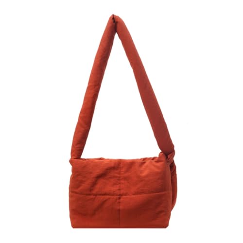 Xuanxi Taschen für Damen, gesteppte Umhängetasche, einfarbig, Kuriertasche für Damen, vielseitige Umhängetasche, modisch, trendig, kleine quadratische Tasche, Orange von Xuanxi