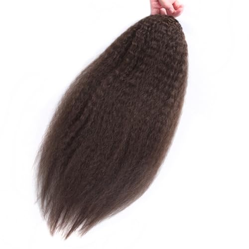 Pferdeschwanzverlängerung Echthaar, Wunderschöne glatte Pferdeschwanz-Extensions aus Echthaar for Frauen mit Kordelzug und Clip(Brown) von Xuanyingfafafa