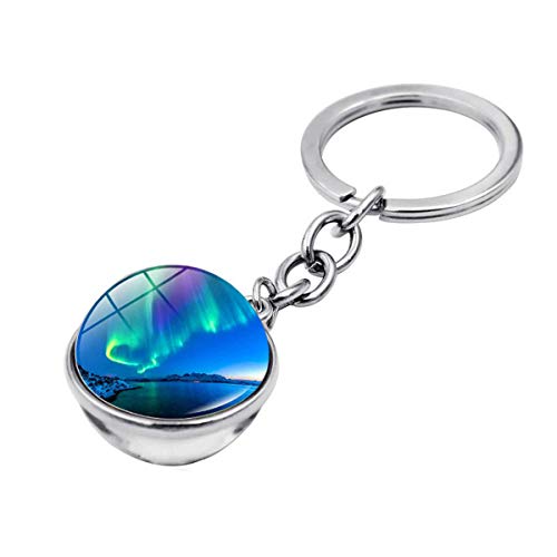 XueXian 2 pcs Schlüsselanhänger Nordlicht Schlüsselring Keychain Schmuck Geschenk für Damen und Herren(Color 11) von XueXian