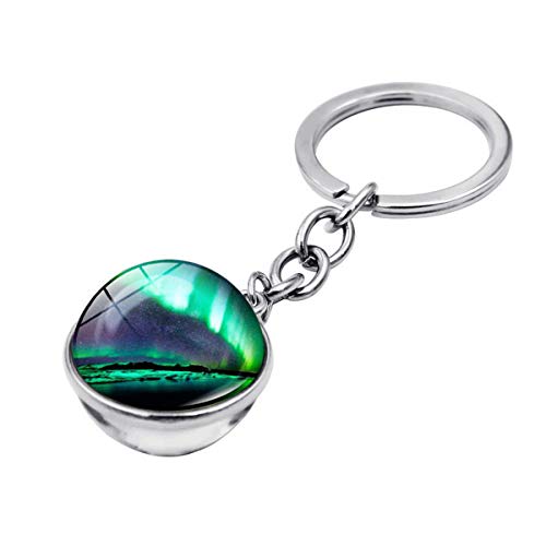 XueXian 2 pcs Schlüsselanhänger Nordlicht Schlüsselring Keychain Schmuck Geschenk für Damen und Herren(Color 3) von XueXian