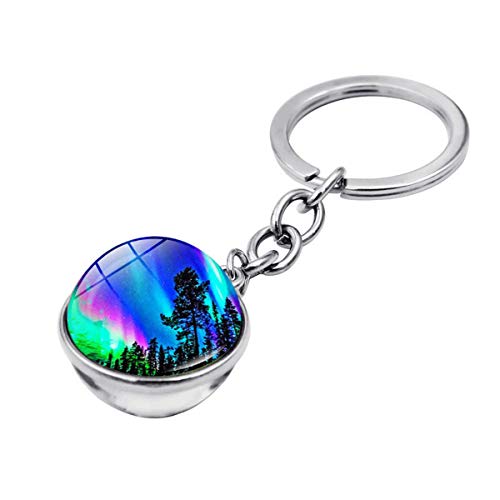 XueXian 2 pcs Schlüsselanhänger Nordlicht Schlüsselring Keychain Schmuck Geschenk für Damen und Herren(Color 6) von XueXian