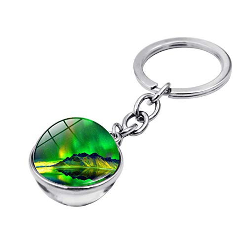 XueXian 2 pcs Schlüsselanhänger Nordlicht Schlüsselring Keychain Schmuck Geschenk für Damen und Herren(Color 8) von XueXian