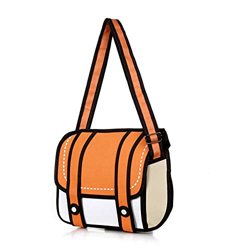 Xugq66 3D-Stil 2D Zeichnung Cartoon Tasche Comic 3D Messenger Bag, Orange, 13.38X10.63X3.54 Inch Xugq66 3D-Stil 2D Zeichnung Cartoon Tasche Comic 3D Messenger Bag, Orange, 13.38X10.63X3.54 Inch von Xugq66