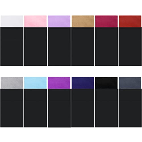 Xuhal 12 Stück Herren flache vorgefaltete Einstecktuch Maskuline Polyester Anzug Rechteckig Einstecktuch Quadrat Taschentuch auf Karte, 12 Farben, Elegante Farben., Einheitsgröße von Xuhal