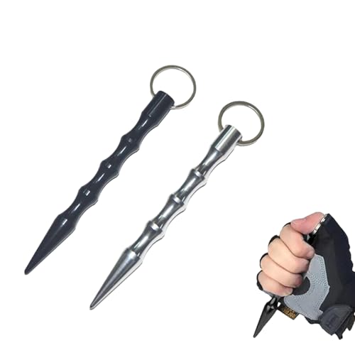 Xuigort 2 Stück Self Defense Weapons, Schlüsselanhänger Selbstverteidigung Selbstverteidigung Emergency Hammer, Selbstverteidigung Waffen Legal Selbstverteidigung Frauen, Silver und Schwarz von Xuigort